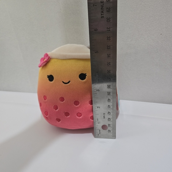 Squishmallows | Bergit Cute Yellow and Pink Plush Toy - Picture 7 of 7